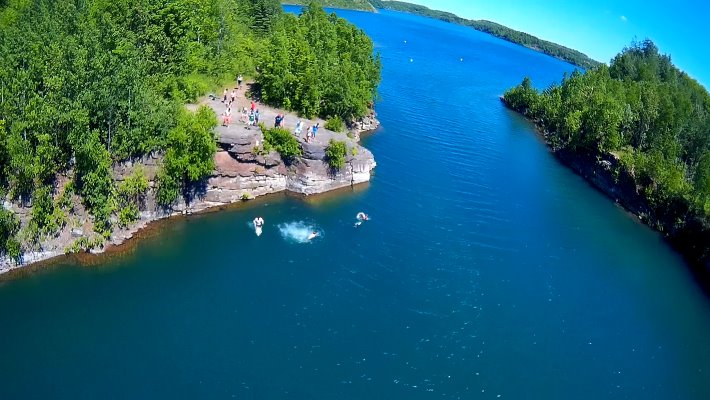 Cliff Jumping in Biwabik