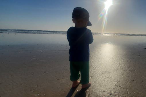 Easter 2021 - Arlo relaxing on the beach